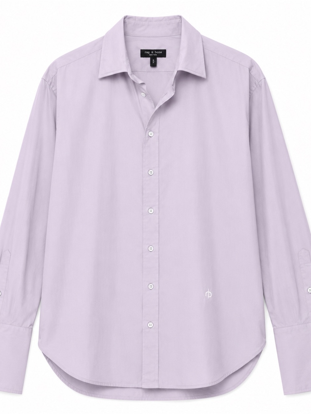 Rag & Bone Womens Lavender Diana Poplin Cotton Logo Button-Up Shirt Size S Cuffs